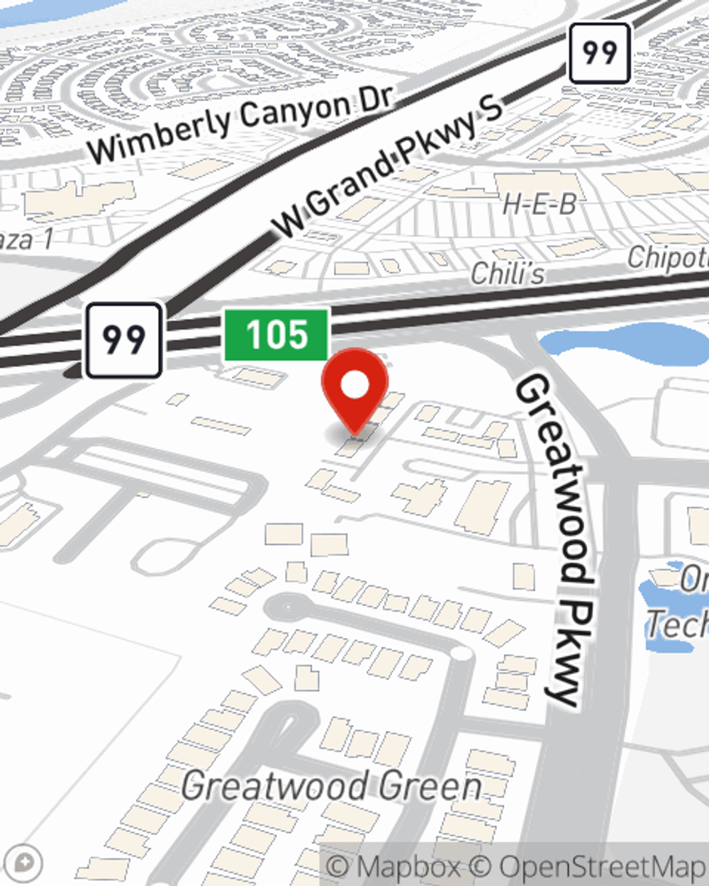 Map showing State Farm Agent Cody Guyer's office at 6532 Greatwood Pkwy Unit C Sugar Land, TX
