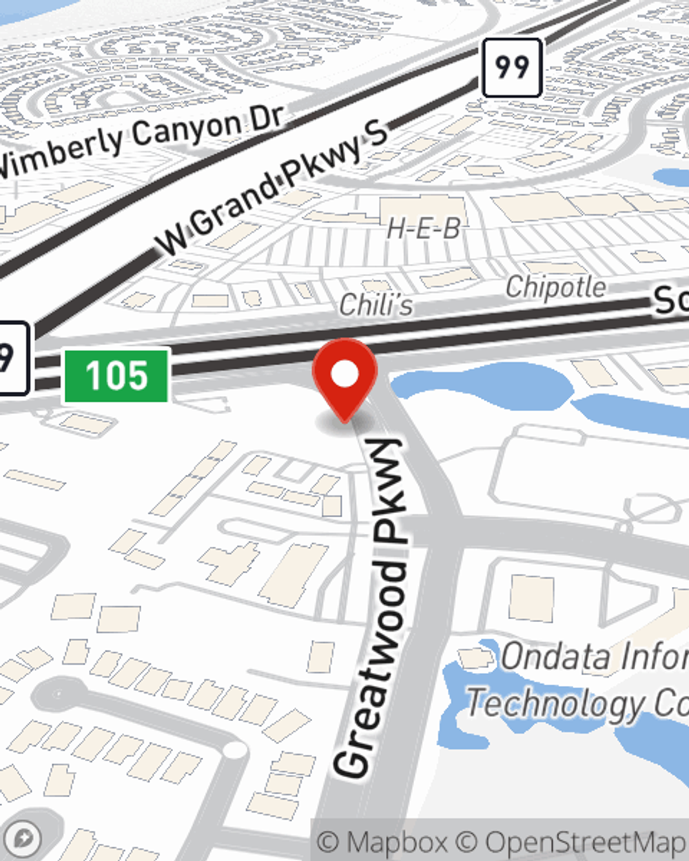 Map showing State Farm Agent Cody Guyer's office at 6532 Greatwood Pkwy Unit C, Sugar Land, TX