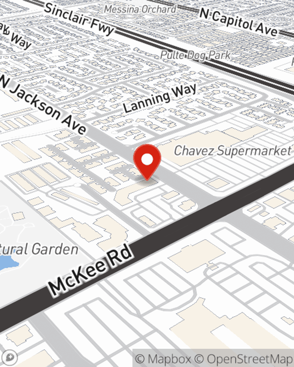 Map showing State Farm Agent's office