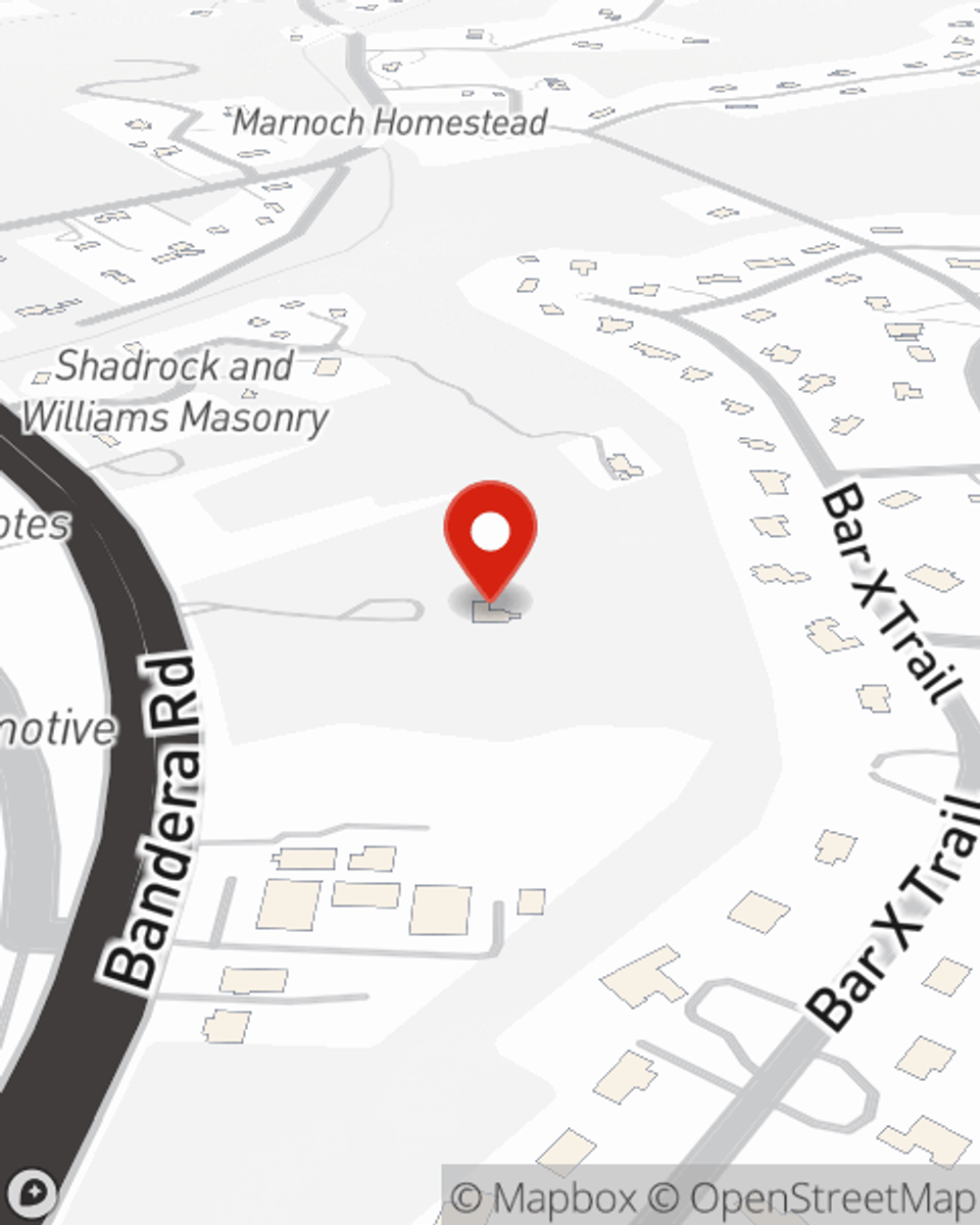 Map showing State Farm Agent Carlos Miranda's office at 14398 Bandera Rd, Helotes, TX