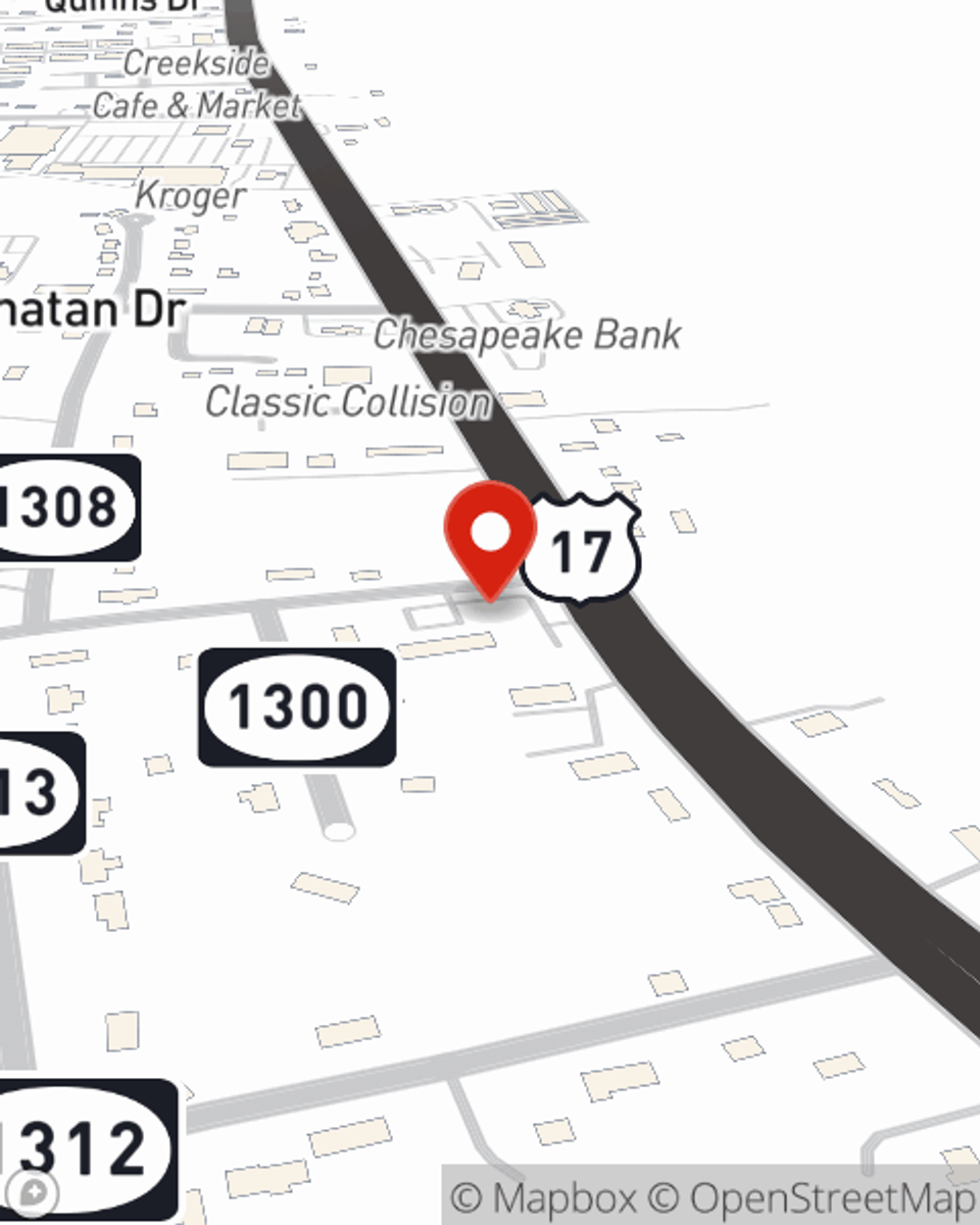 Map showing State Farm Agent Tom Wilke's office at 2904 George Washington Mem Hwy, Hayes, VA