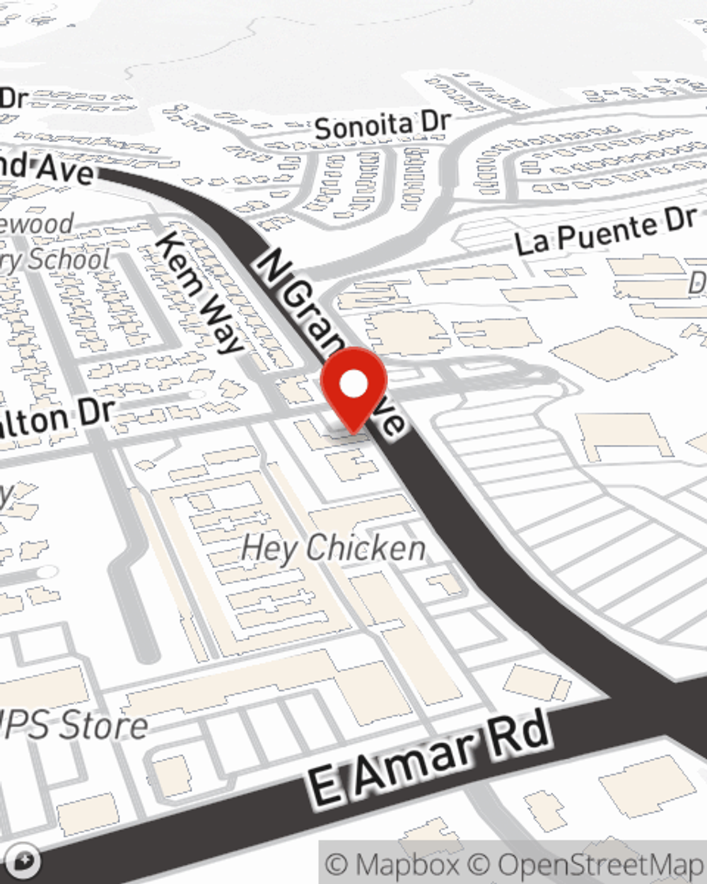 Map showing State Farm Agent Christine Chang's office at 1307 N Grand Avenue, Walnut, CA