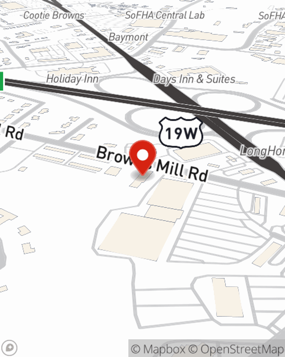 Map showing State Farm Agent Sheila Wandell's office at 2313 Browns Mill Road, Johnson City, TN