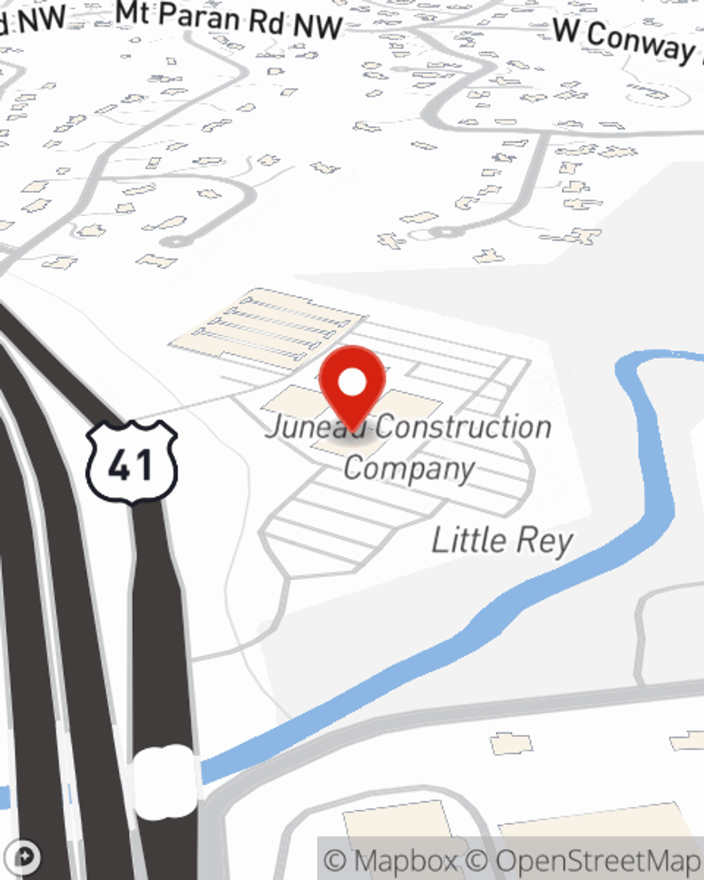Map showing State Farm Agent Mark Pritchard's office at 3715 Northside Parkway NW, Building 100; Suite 325, Atlanta, GA