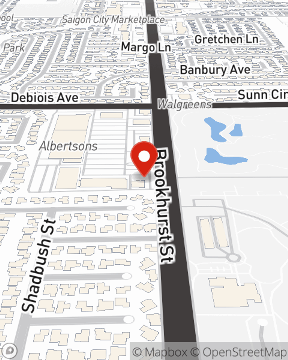 Map showing State Farm Agent's office
