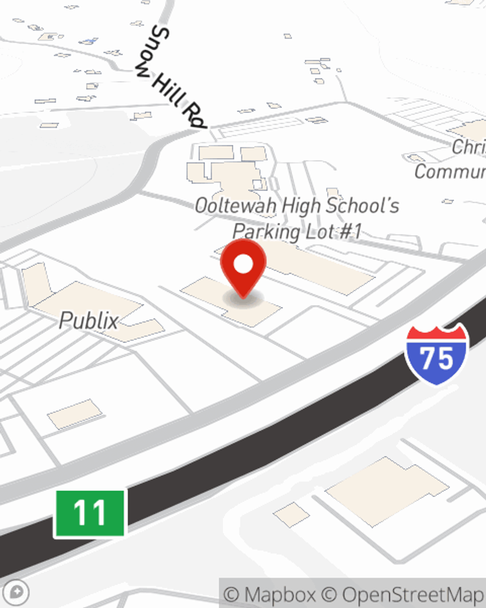 Map showing State Farm Agent Jeff Johnson's office at 6101 Mountain View Road, #3 Ooltewah, TN