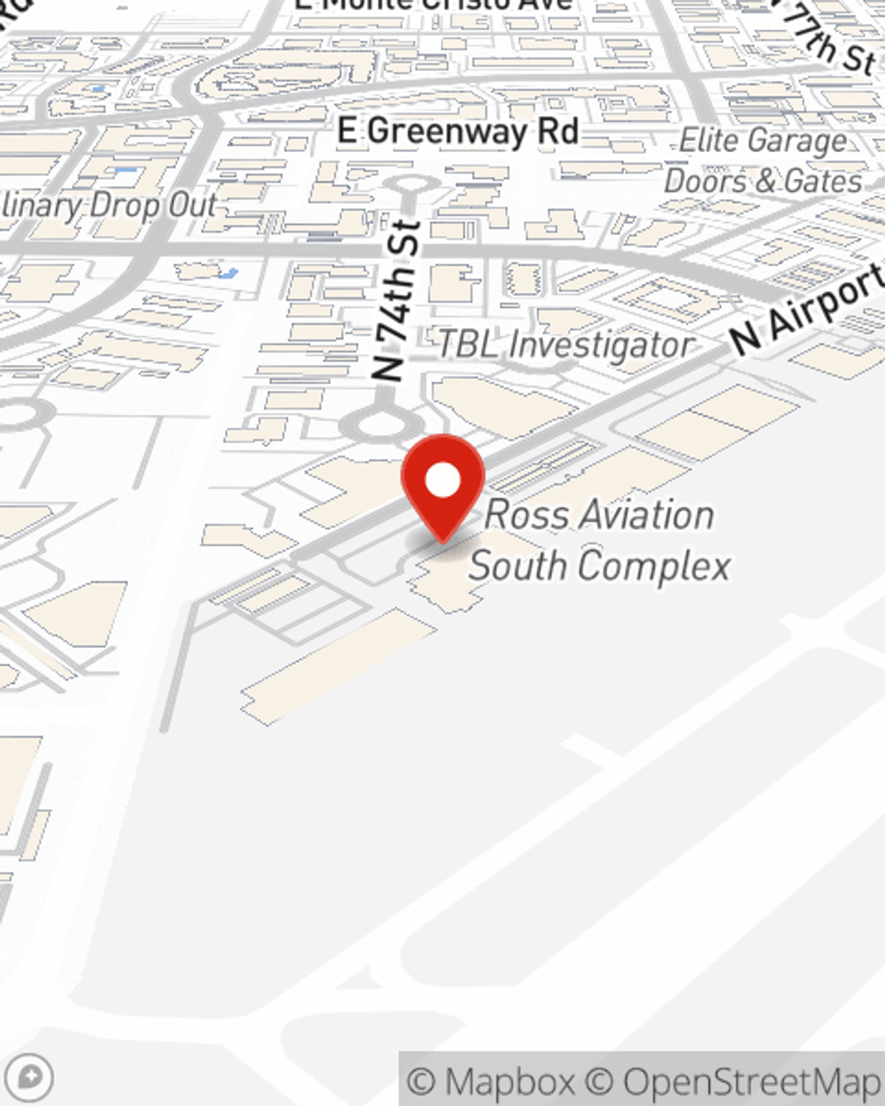 Map showing State Farm Agent Andrea Bradshaw's office at 14605 N Airport Dr, Ste 224, Scottsdale, AZ