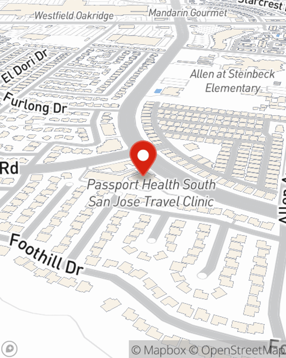 Map showing State Farm Agent David Schindler's office at 5671 Santa Teresa Blvd Suite 217, San Jose, CA