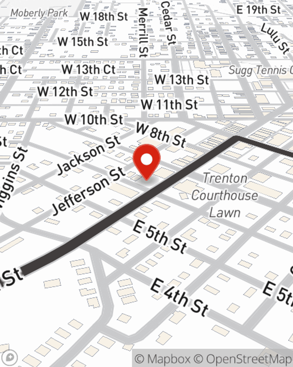 Map showing State Farm Agent's office