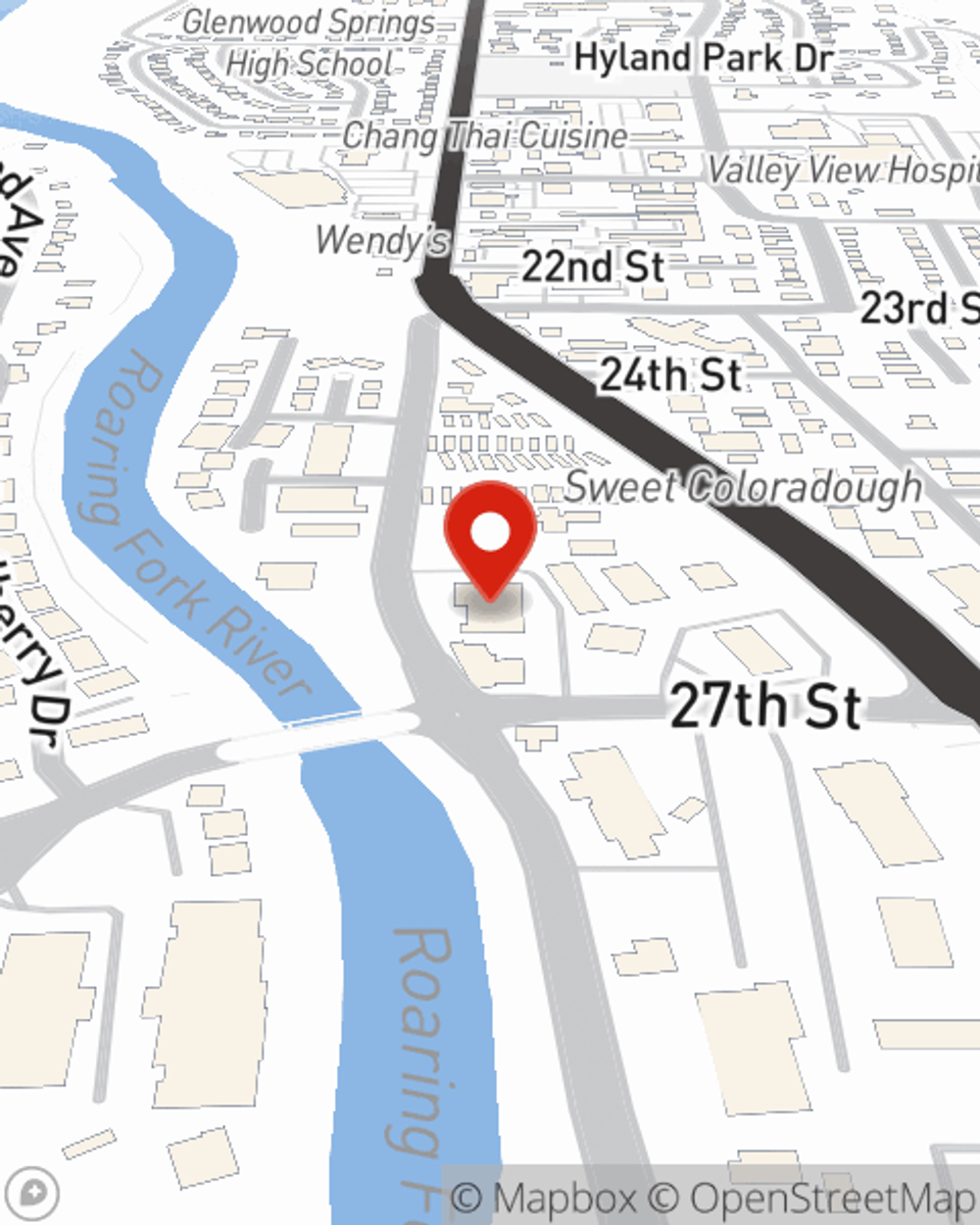 Map showing State Farm Agent Rodrigo Marquez's office at 2520 Grand Avenue Unit 102, Glenwood Springs, CO