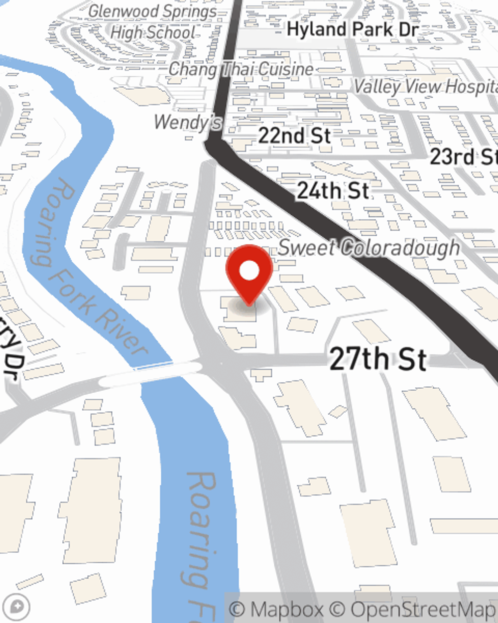 Map showing State Farm Agent Rodrigo Marquez's office at 2520 Grand Avenue Unit 102, Glenwood Springs, CO