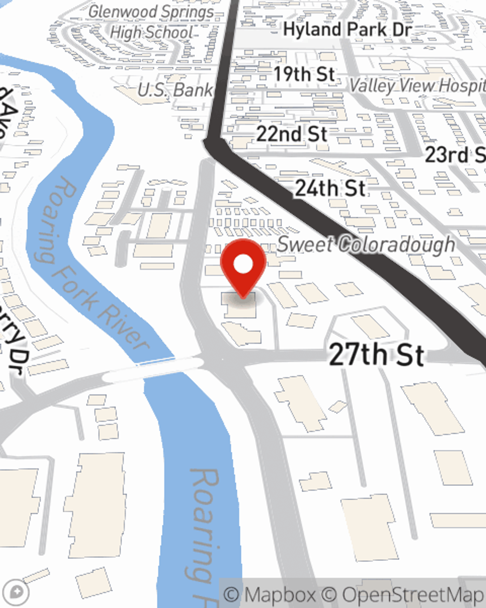 Map showing State Farm Agent Rodrigo Marquez's office at 2520 Grand Avenue Unit 102, Glenwood Springs, CO
