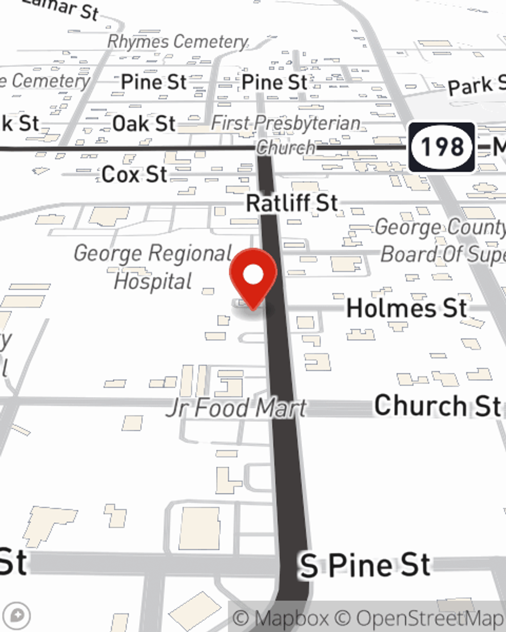 Map showing State Farm Agent Billy Temple's office at 789 Winter Street, Lucedale, MS