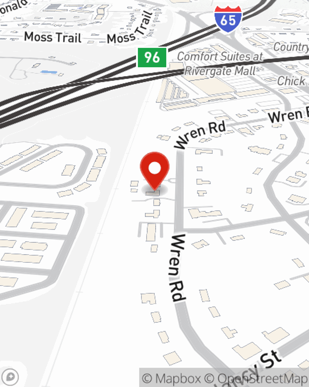 Map showing State Farm Agent Cole Floyd's office at 835 Wren Rd Ste A, Goodlettsville, TN