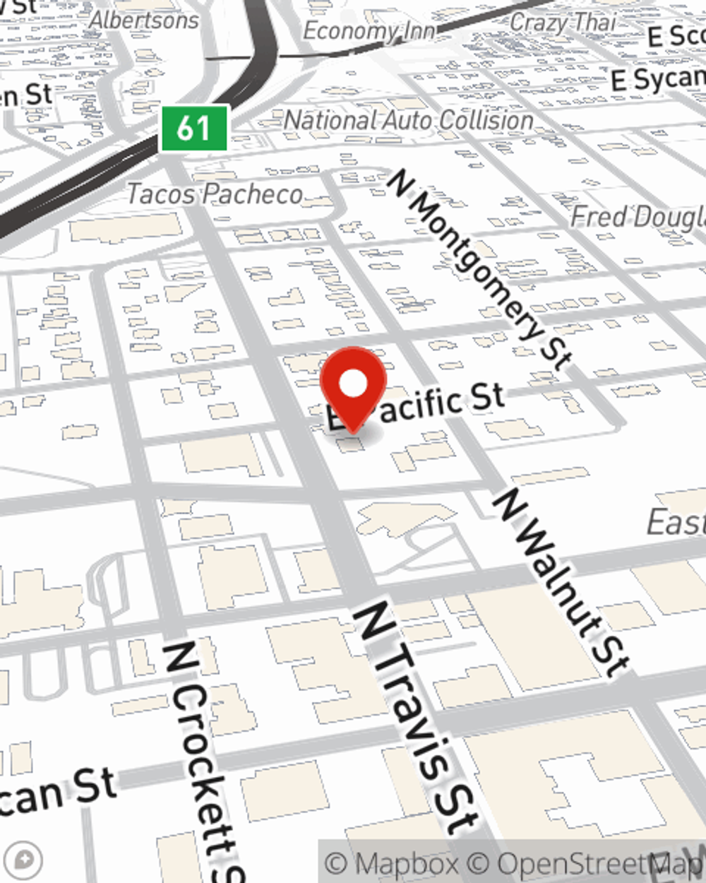 Map showing State Farm Agent Cory Hernandez's office at 515 North Travis Street, Sherman, TX