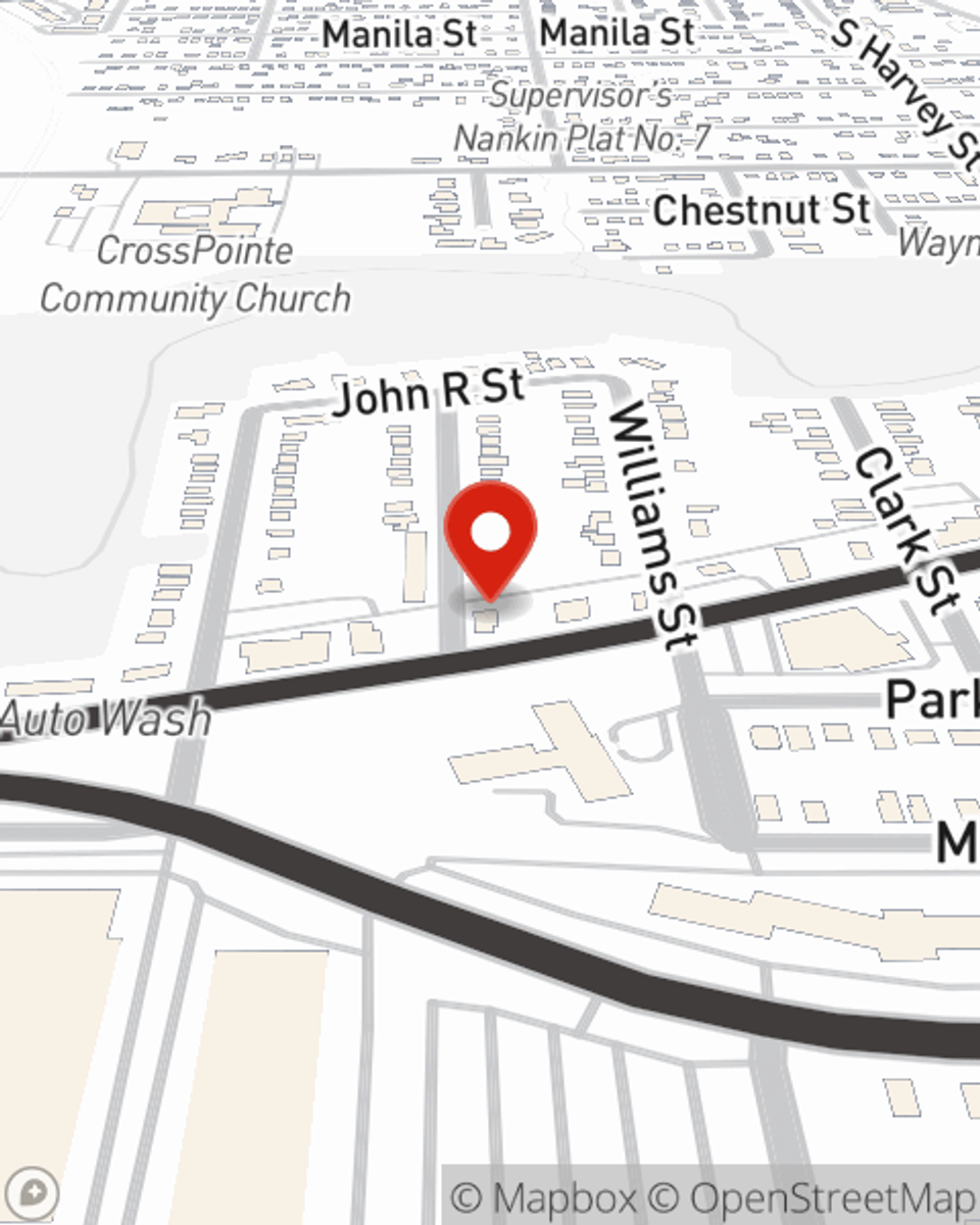 Map showing State Farm Agent's office