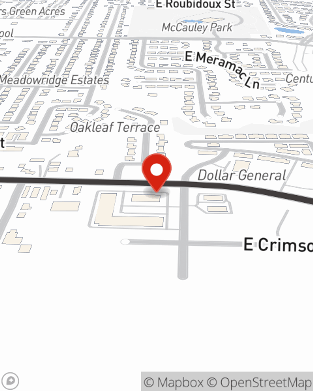 Map showing State Farm Agent Jordan Heinz's office at 103 S Ridgecrest Ave. Ste. 5, Nixa, MO
