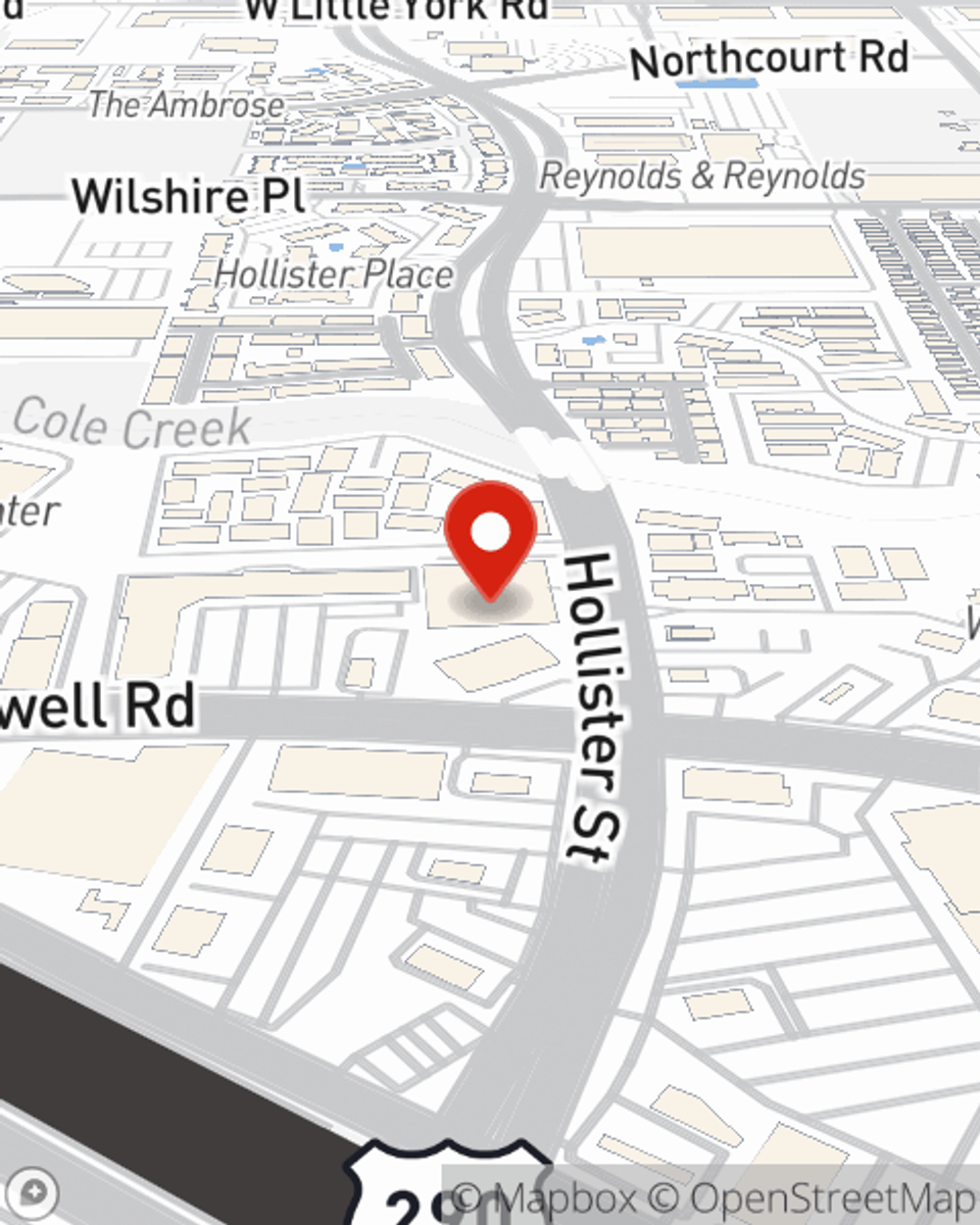 Map showing State Farm Agent Tamara Thompson's office at 7600 W Tidwell Rd #215, Houston, TX