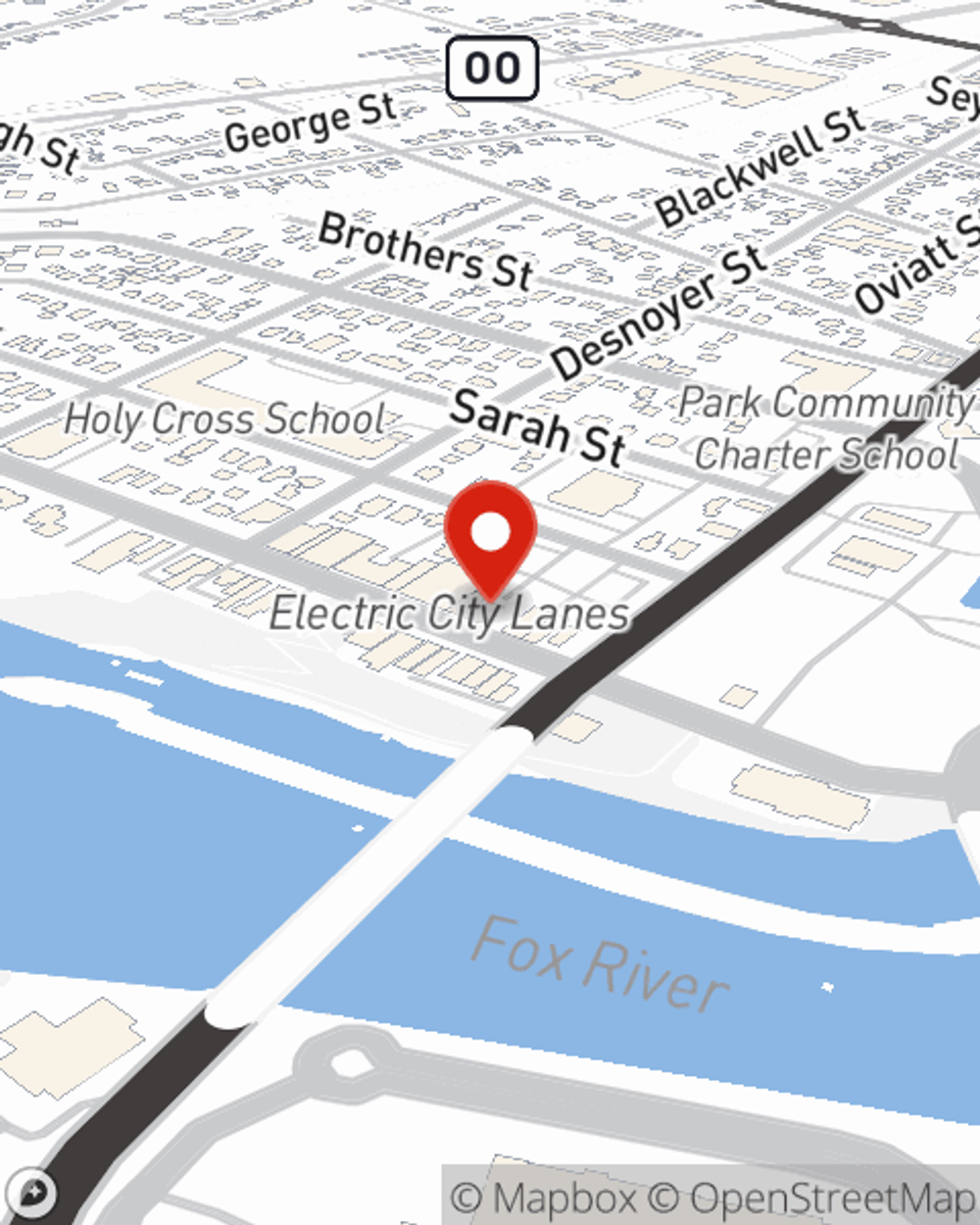 Map showing State Farm Agent Erik Hosking's office at 124 W Wisconsin Ave, Kaukauna, WI