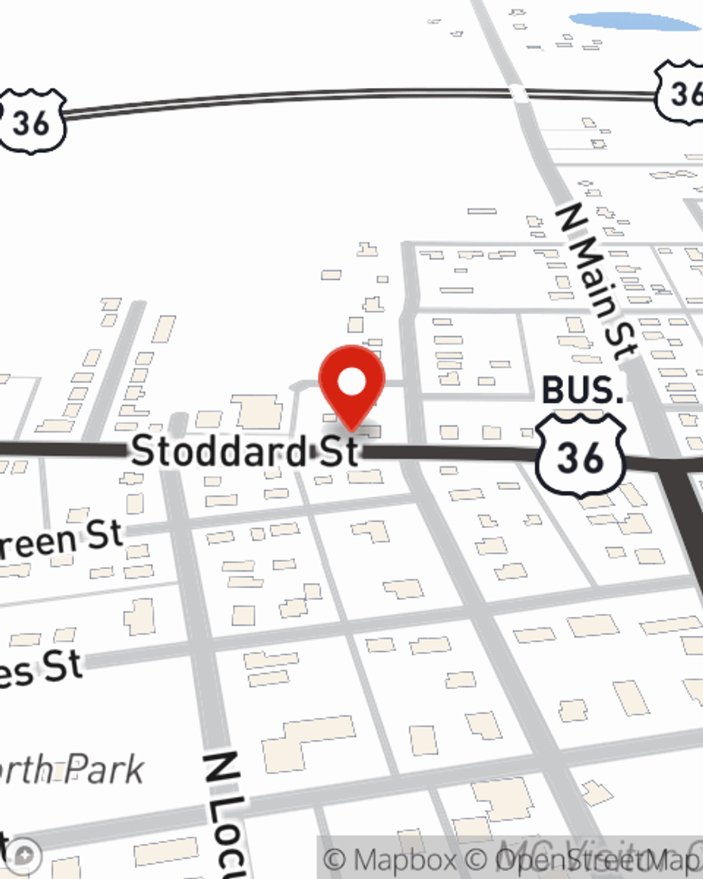 Map showing State Farm Agent Dick Wehde's office at 230 5th Street, Monroe City, MO