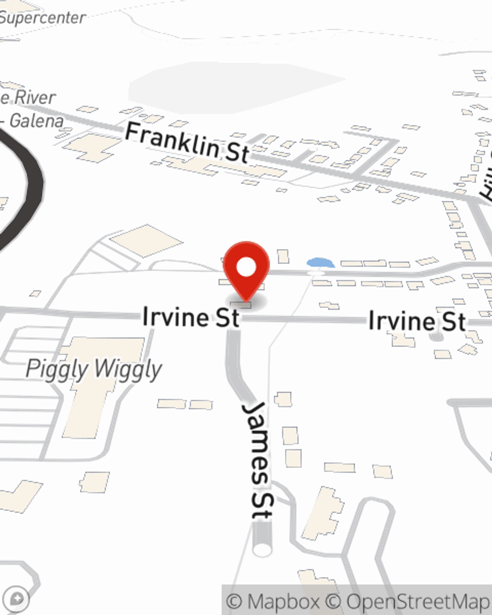 Map showing State Farm Agent Lisa Hall's office at 117 Irvine St, Galena, IL