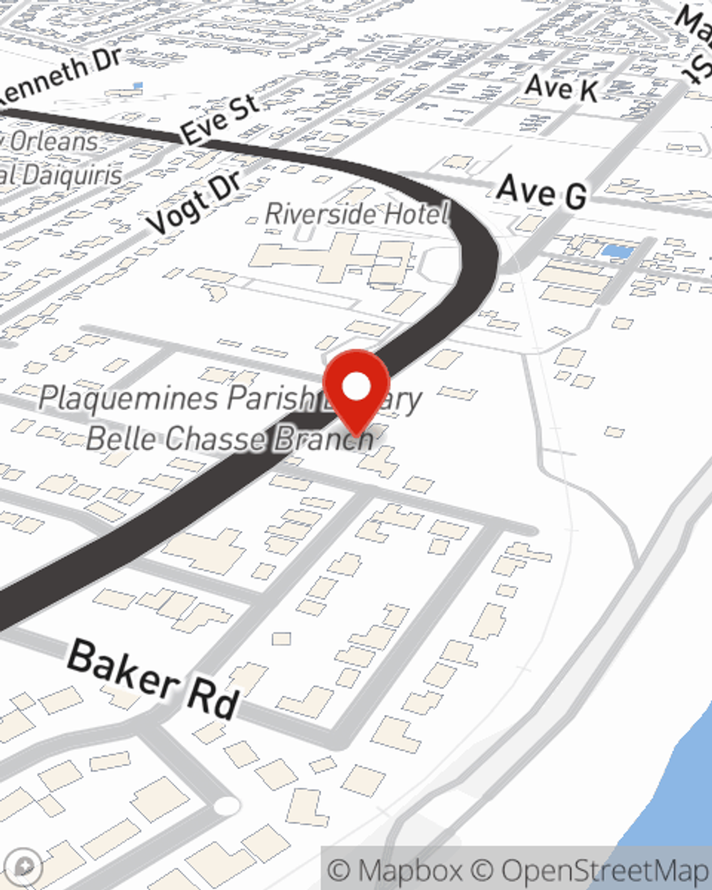 Map showing State Farm Agent Toni Sisung's office at 8451 Highway 23, Suite 2, Belle Chasse, LA
