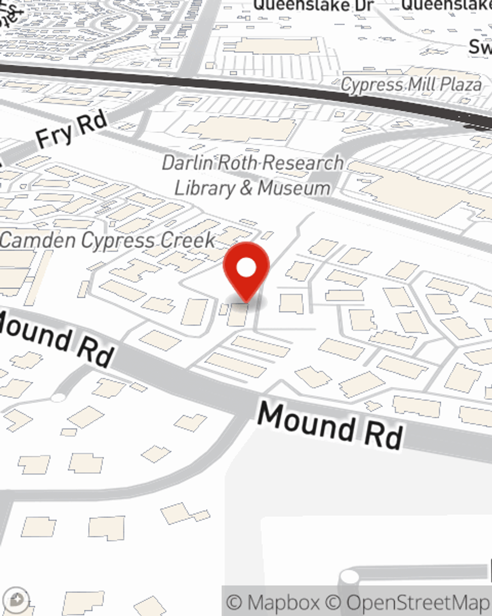 Map showing State Farm Agent Mark Adkins's office at 17840 Mound Rd Ste D Cypress, TX