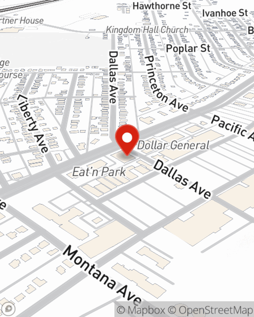 Map showing State Farm Agent Danielle Reinke's office at 913 Dallas Avenue Natrona Hts, PA