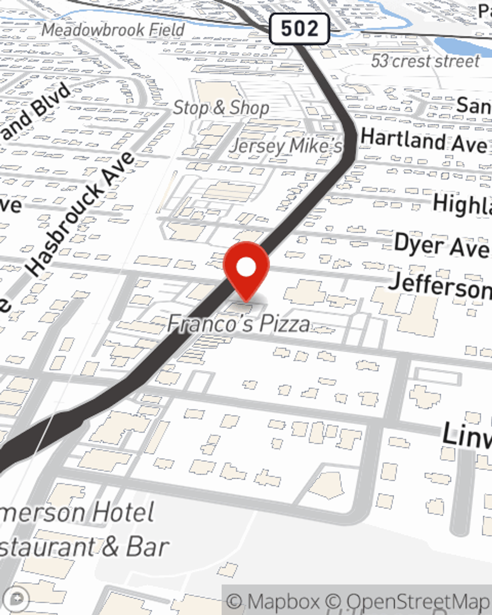 Map showing State Farm Agent Edwin Mata's office at 574 Pompton Avenue, Cedar Grove, NJ