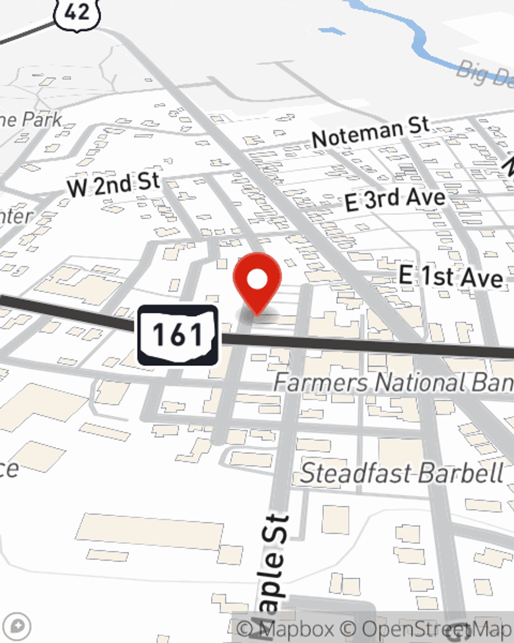Map showing State Farm Agent's office
