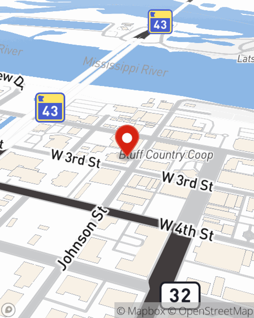 Map showing State Farm Agent's office