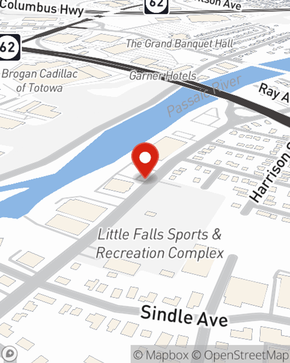 Map showing State Farm Agent Gary Wilks's office at 219 Paterson Ave, Ste 4, Little Falls, NJ