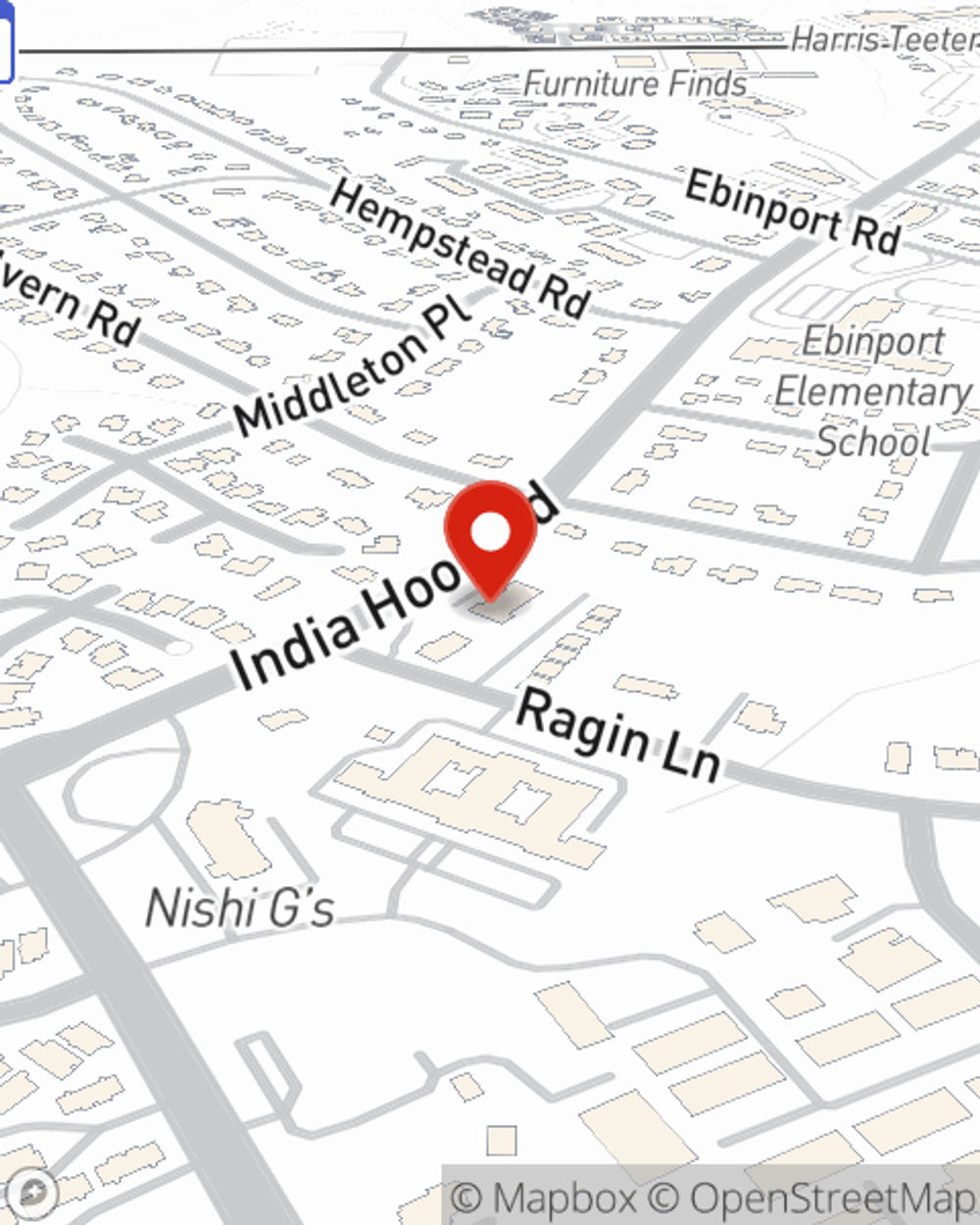 Map showing State Farm Agent Dennis Harrington's office at 1920 India Hook Road, Rock Hill, SC