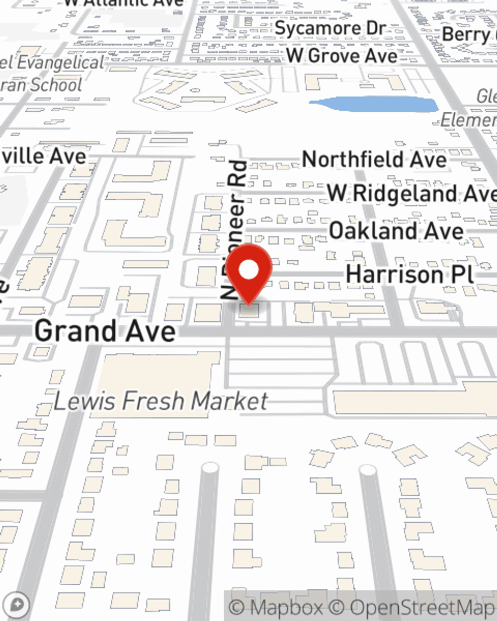 Map showing State Farm Agent Tim Vinson's office at 2730 Grand Avenue, Waukegan, IL