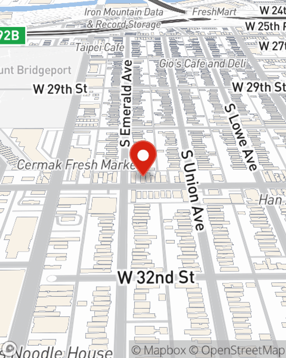 Map showing State Farm Agent's office