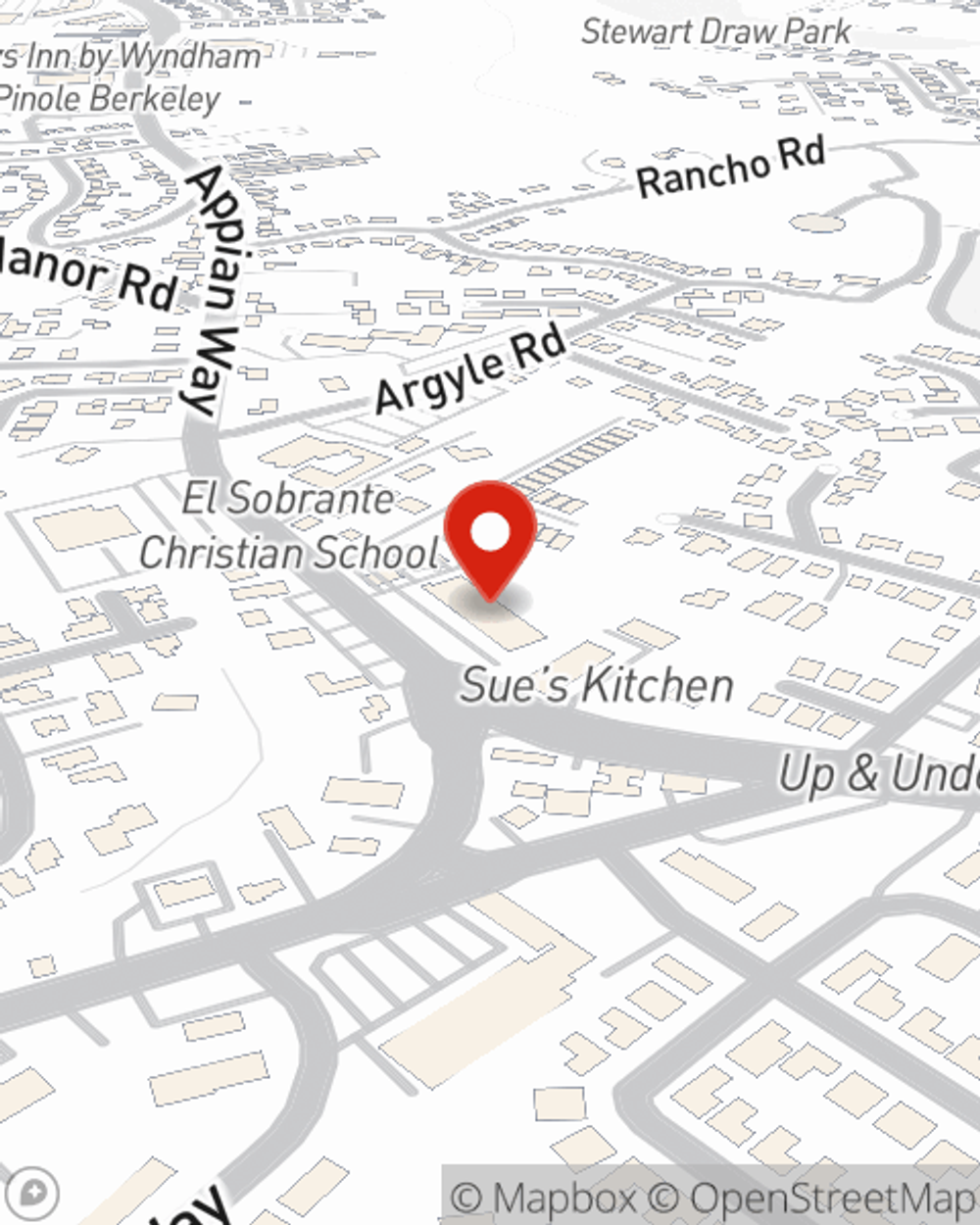 Map showing State Farm Agent Sonny Randhawa's office at 454 Appian Way Suite F, El Sobrante, CA
