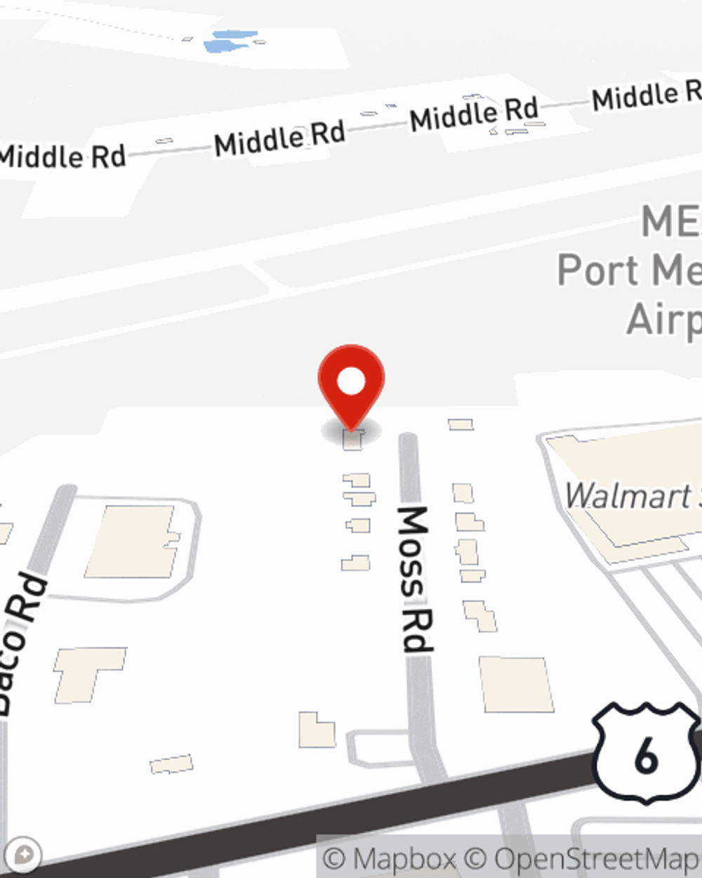 Map showing State Farm Agent Kevin Maziarz's office at 16709 Conneaut Lake Road, Meadville, PA