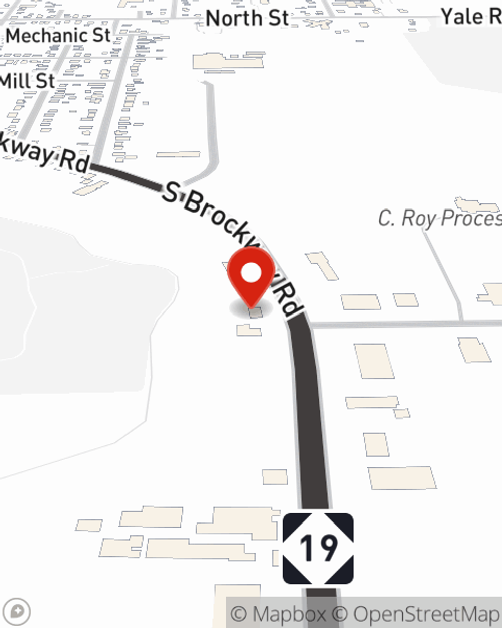 Map showing State Farm Agent Andy Wilder's office at 7705 S Brockway Rd Yale, MI