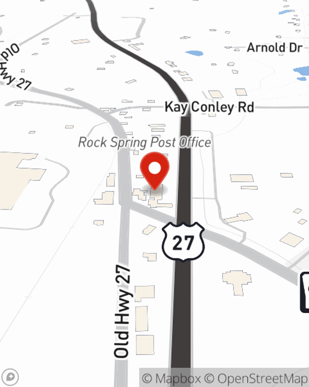 Map showing State Farm Agent Mike Herndon's office at 8010 Hwy 27 North, PO Box 719, Rock Spring, GA