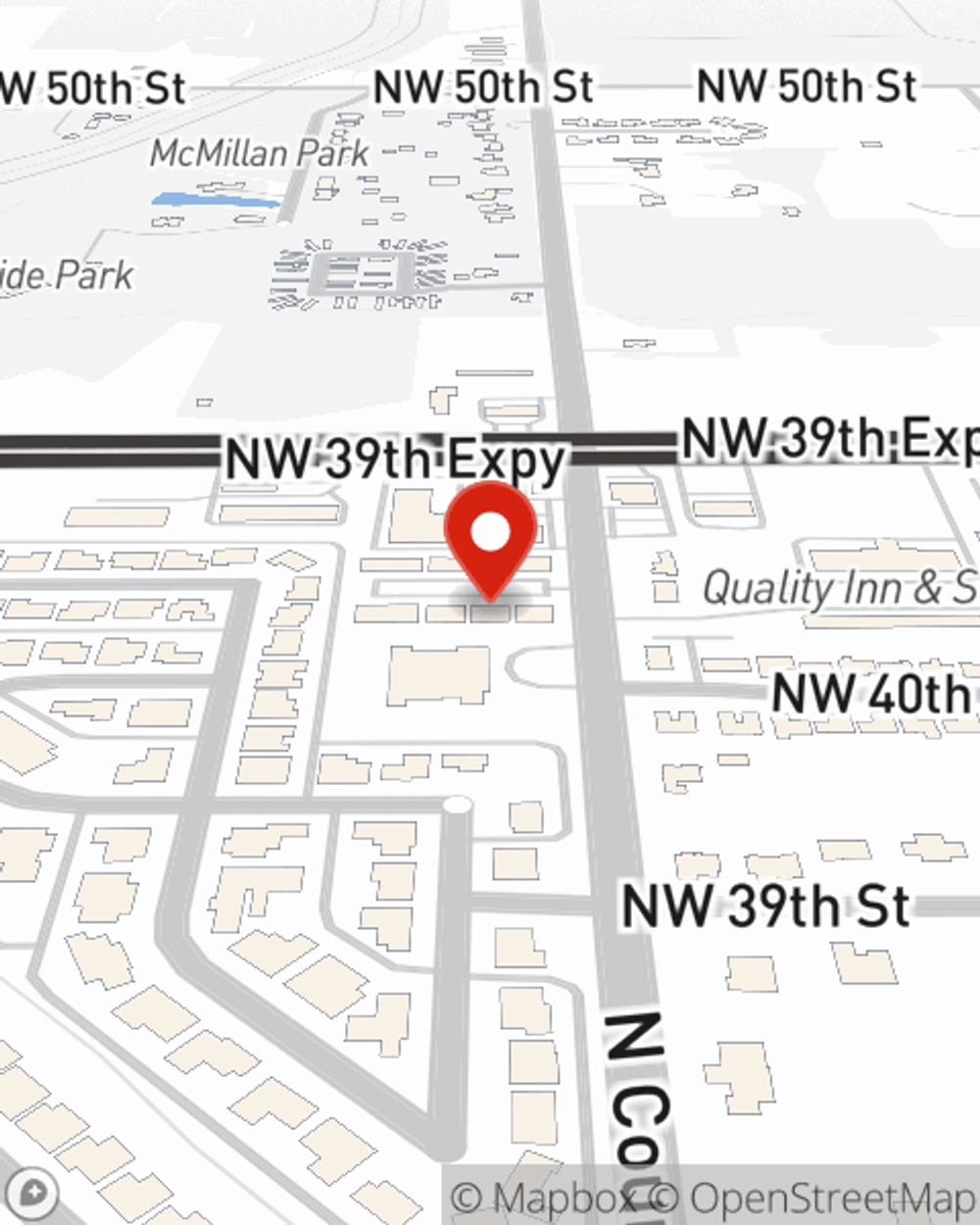Map showing State Farm Agent Halley Davis's office at 4107 N Council Rd., Ste G1, Bethany, OK