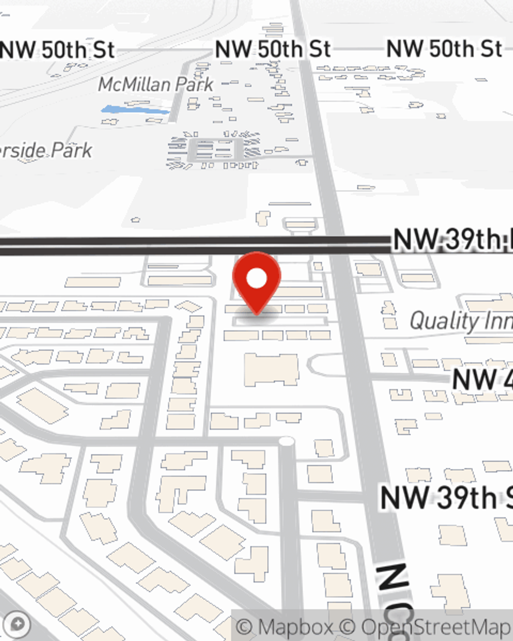 Map showing State Farm Agent Halley Davis's office at 4107 N Council Rd., Ste G1, Bethany, OK