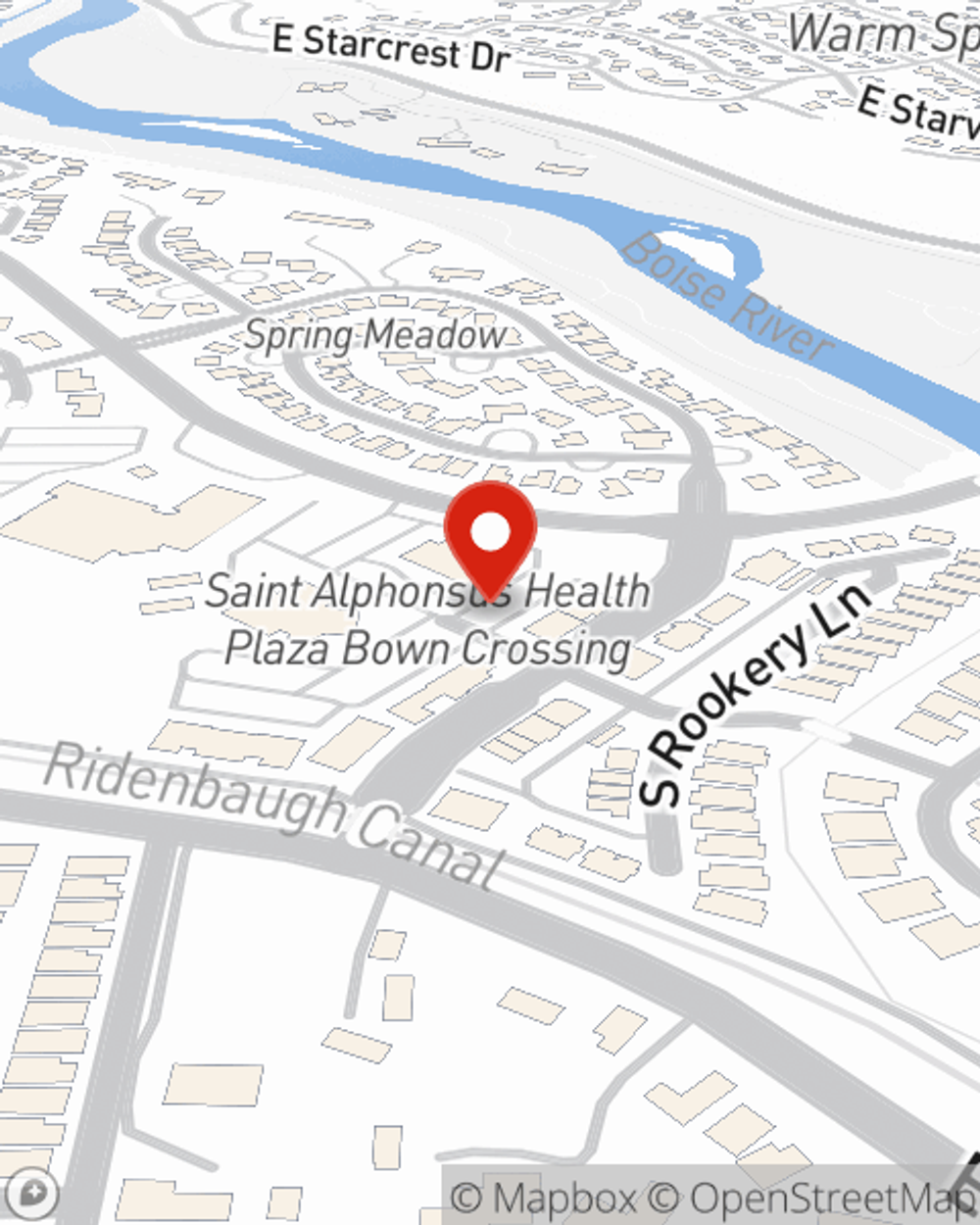 Map showing State Farm Agent Cody Walgamott's office at 2242 E Riverwalk Drive Suite 220, Boise, ID