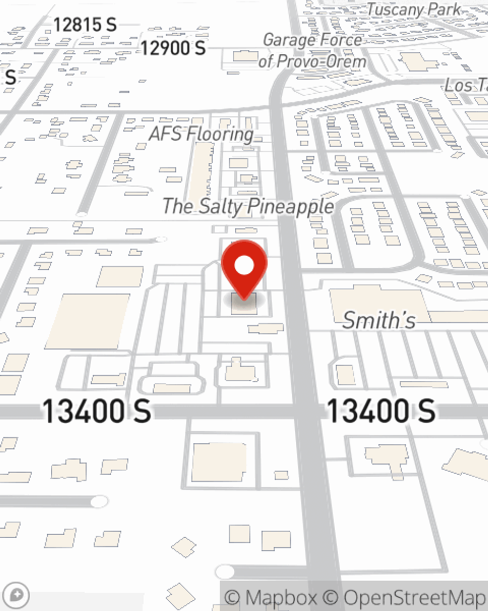 Map showing State Farm Agent TJ Olson's office at 13354 S 5600 W Herriman, UT