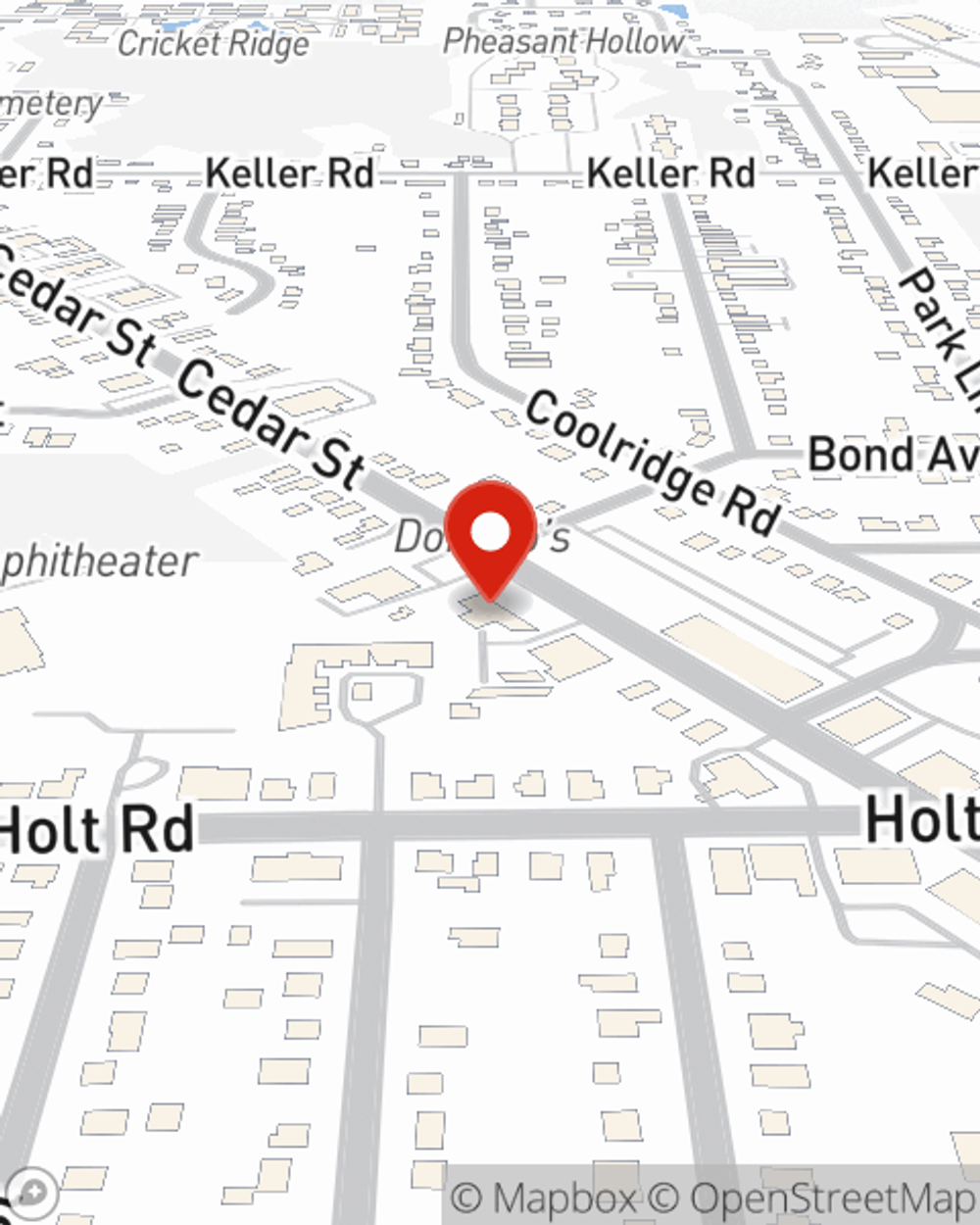 Map showing State Farm Agent David Bevins's office at 2049 Cedar St Ste 2, Holt, MI