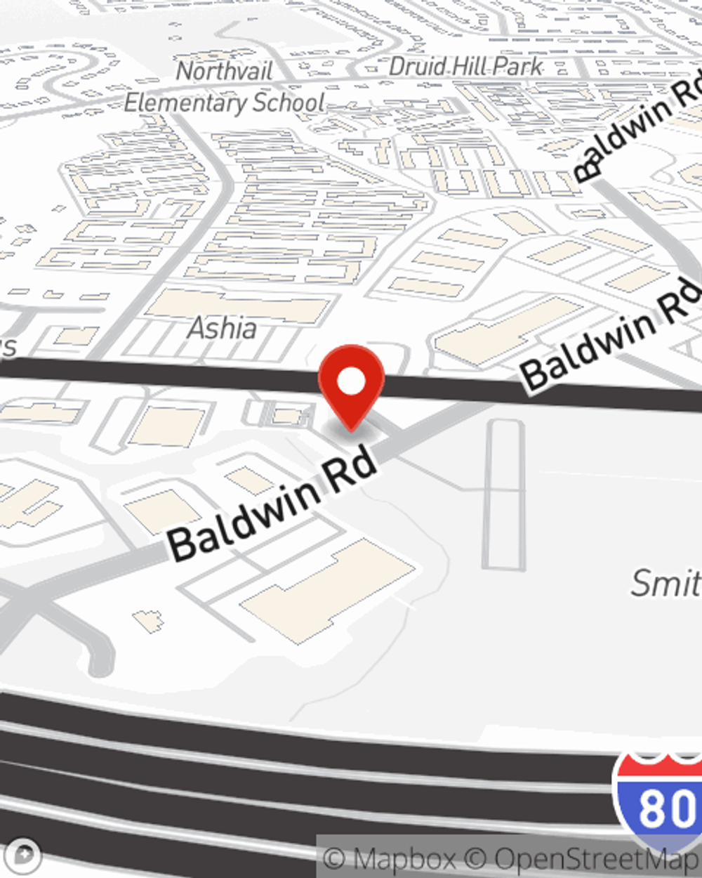 Map showing State Farm Agent Frantz Gaston Jr's office at 132 Baldwin Rd, Suite 132, Parsippany, NJ