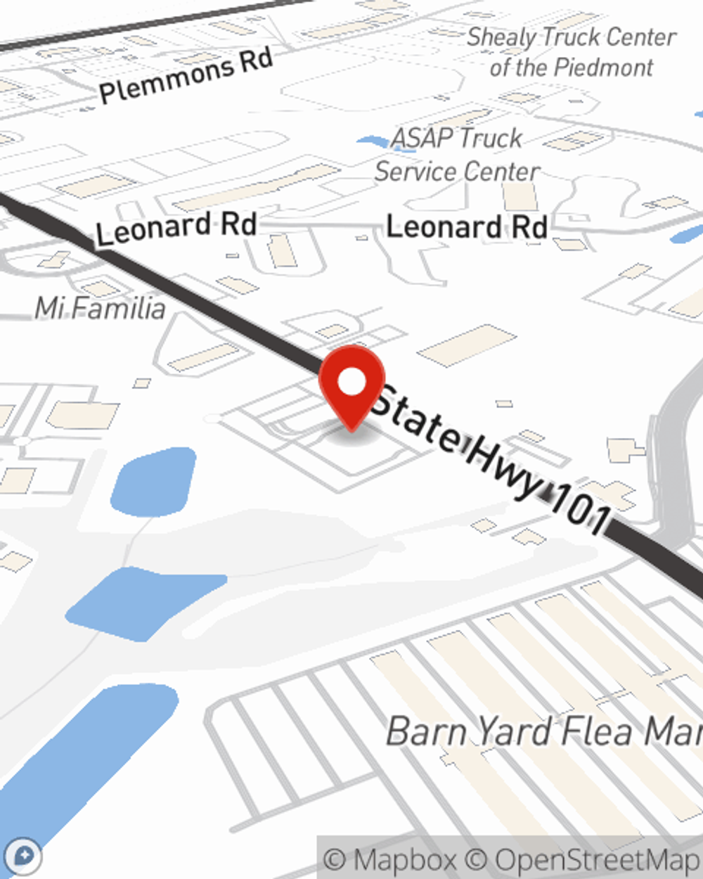 Map showing State Farm Agent Greg Heintz's office at 1970 Hwy 101 S, Suite B, Greer, SC