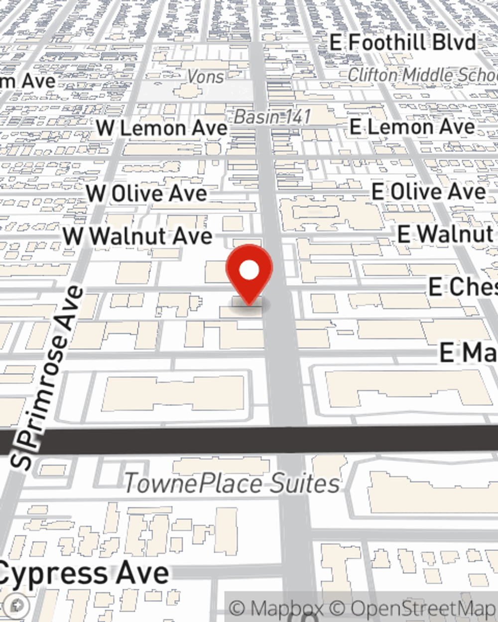 Map showing State Farm Agent's office