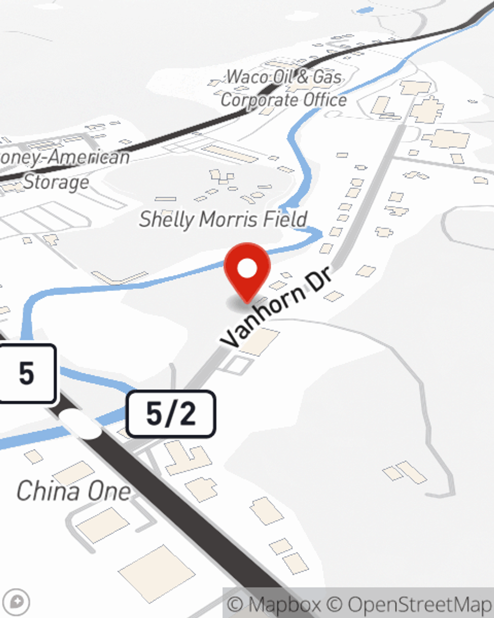 Map showing State Farm Agent Daniel Smith II's office at 1 Vanhorn Dr, Glenville, WV