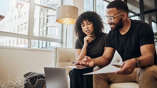 Infographic that includes a before and after marriage checklist about insurance, financial tips and other related topics.